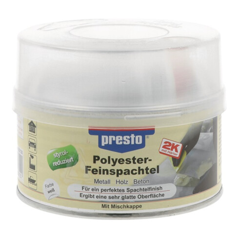 2K-Feinspachtel prestolith® weiß,Härter rot 500g Dose PRESTO