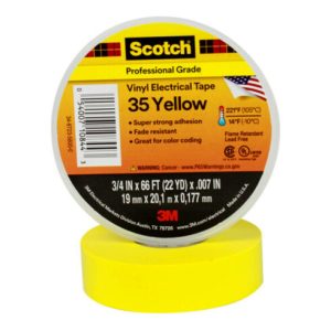 3M Deutschland PVC Elektro-Isolierband 19mm x 20 m Scotch 35-19×20 gelb