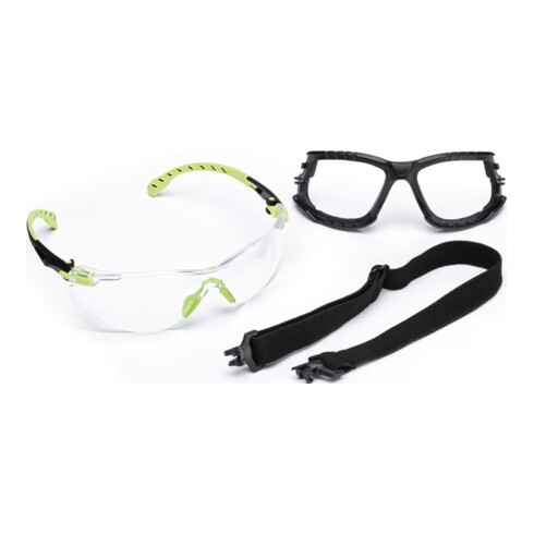 3M Schutzbrille Solus 1000-Set EN 166,EN 170,EN 172 Bügel grün,Scheiben klar PC