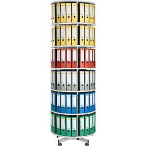 6 Etagen Ordner-Drehsäule, gesamt drehbar, H 2380 mm 6 Etagen Ordner-Drehsäule, gesamt drehbar, H 2380 mm