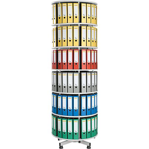 6 Etagen Ordner-Drehsäule, gesamt drehbar, H 2380 mm