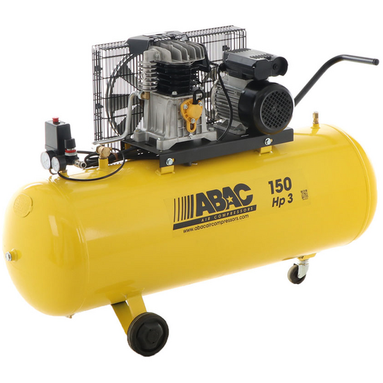 ABAC LINE B26B/150 CM3 - Einphasiger elektrischer Luftkompressor mit Riemenantrieb - Motor 3 HP - 150 Liter
