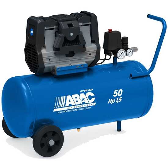 ABAC MONTECARLO OS15P - Schallgedämpfter, ölfreier, einphasiger elektrischer Luftkompressor - Motor 1,5 HP - 50 lt
