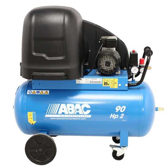ABAC SILENT A29B 90 CM2 - Schallgedämpfter einphasiger riemengetriebener elektrischer Luftkompressor - 2 PS Motor - 90 l