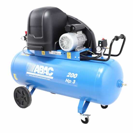 ABAC SILENT A39B 200 CM3 - Schallgedämpfter einphasiger riemengetriebener elektrischer Luftkompressor - Motor 3 PS - 200 l