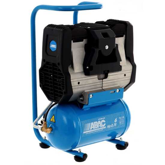 ABAC START SILENT OS7P - Schallgedämpfter, ölfreier, einphasiger elektrischer Luftkompressor - Motor 0,75 PS - 6 Liter