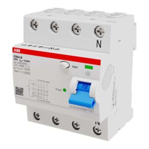 ABB Stotz S&J FI-Schutzschalter TypB 4P 25A, 30mA, 3kA, 4TE F204B-25/0, 03-4TE ABB Stotz S&J FI-Schutzschalter TypB 4P 25A, 30mA, 3kA, 4TE F204B-25/0, 03-4TE