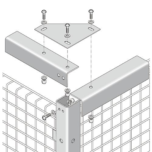 Abdeckwinkel, 50 x 50 x 2150 mm, optional zur Stabilisierung, hellsilber