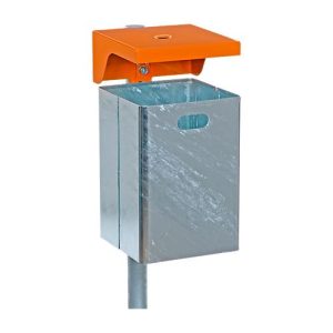 Abfallbehälter aus feuerverzinktem Stahlblech, mit Ascher, Dreikantschloss, 40 Liter, B 310 x T 360 x H 600 mm, silbermetallic Abfallbehälter aus feuerverzinktem Stahlblech, mit Ascher, Dreikantschloss, 40 Liter, B 310 x T 360 x H 600 mm, silbermetallic