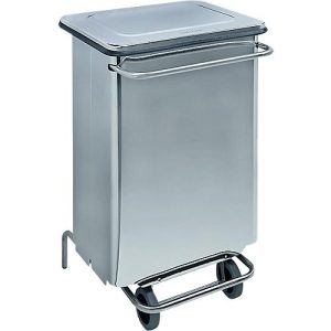 Abfallbehälter Continox, Edelstahl, 2 Gummiräder, mit Pedal, 70 Liter Abfallbehälter Continox, Edelstahl, 2 Gummiräder, mit Pedal, 70 Liter