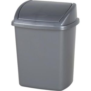Abfallbehälter Vepa Bins, Volumen 8 l, mit Deckel, rechteckig, L 200 x B 252 x H 330 mm, Kunststoff, grau