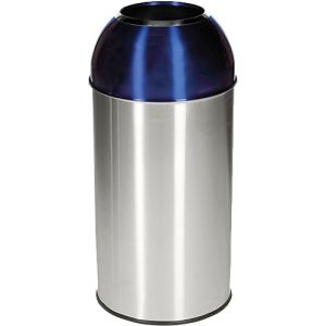 Abfallsammler Orgavente Edelstahl, Volumen 40 l, rund, ø 380 x H 740 mm, für den Innenbereich, blau Abfallsammler Orgavente Edelstahl, Volumen 40 l, rund, ø 380 x H 740 mm, für den Innenbereich, blau