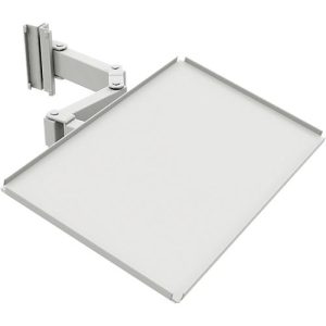 Ablage für Arbeitstisch TRESTON Quick Edge, dreh- & neigbarer Doppelarm, bis 15 kg, mit Gummimatte, B 605 x T 405 x H 15 mm, Stahl, lichtgrau RAL 7035 Ablage für Arbeitstisch TRESTON Quick Edge, dreh- & neigbarer Doppelarm, bis 15 kg, mit Gummimatte, B 605 x T 405 x H 15 mm, Stahl, lichtgrau RAL 7035