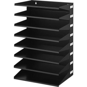 Ablagekorb, DIN A4, Stahl, 8 Fächer, schwarz Ablagekorb, DIN A4, Stahl, 8 Fächer, schwarz