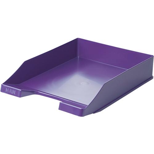 Ablagekorb HAN Klassik, für Format A4/C4, mit Beschriftungsfeld, stapelbar, B 255 x T 348 x H 65 mm, Kunststoff, lila, 10 Stück