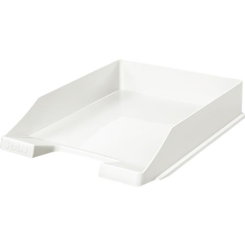 Ablagekorb HAN Klassik, für Format A4/C4, mit Beschriftungsfeld, stapelbar, B 255 x T 348 x H 65 mm, Kunststoff, weiß 10 Stück