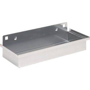 Ablageschale für FS Putzmittelschränke, Stahlblech weißaluminium RAL 9006, B 135 x T 320 x H 55 mm Ablageschale für FS Putzmittelschränke, Stahlblech weißaluminium RAL 9006, B 135 x T 320 x H 55 mm