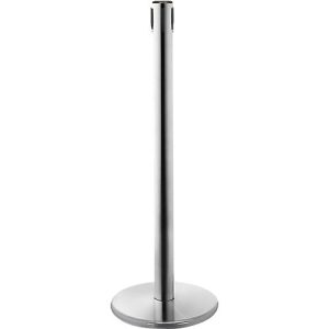 Absperrpfosten GLA45, ohne Gurt, H 955 mm, mit Leerkassette, Edelstahl Absperrpfosten GLA45, ohne Gurt, H 955 mm, mit Leerkassette, Edelstahl