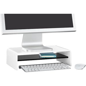 Acryl-Medienträger U-Form mit Boden, 350 x 230 x 100 mm, weiß/schwarz Acryl-Medienträger U-Form mit Boden, 350 x 230 x 100 mm, weiß/schwarz