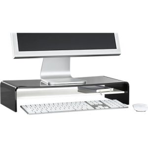 Acryl-Medienträger U-Form mit Boden, 500 x 230 x 100 mm, schwarz/weiß Acryl-Medienträger U-Form mit Boden, 500 x 230 x 100 mm, schwarz/weiß