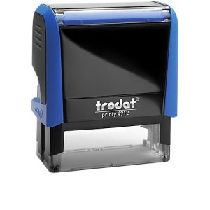 Adress-Stempel trodat® Printy 4912, Gehäusefarbe blau & Stempelabdruckfarbe schwarz Adress-Stempel trodat® Printy 4912, Gehäusefarbe blau & Stempelabdruckfarbe schwarz
