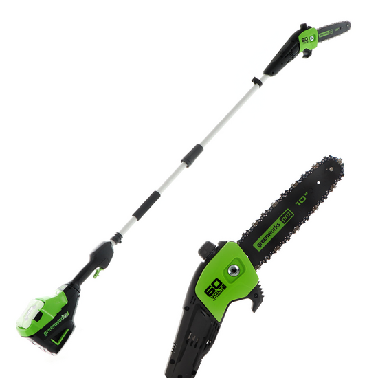 Akku-Astkettensäge mit Verlängerungsschaft Greenworks GD60PS25 60V - AKKU UND LADEGERÄT NICHT ENTHALTEN
