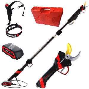 Akku-Baumschere Infaco F3020 mit Carbon-Teleskopschaft 147,5-212 cm – Standard Kit Ø 40 mm – Akku und Rucksack enthalten Akku-Baumschere Infaco F3020 mit Carbon-Teleskopschaft 147,5-212 cm – Standard Kit Ø 40 mm – Akku und Rucksack enthalten
