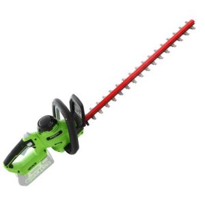 Akku-Heckenschere Greenworks G40HT 40V – Schwertlänge 61 cm – AKKU UND LADEGERÄT NICHT IM LIEFERUMFANG ENTHALTEN Akku-Heckenschere Greenworks G40HT 40V – Schwertlänge 61 cm – AKKU UND LADEGERÄT NICHT IM LIEFERUMFANG ENTHALTEN