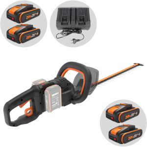 Akku-Heckenschere Worx Nitro WG286E – 2x 20V 2Ah – 60 cm Schwert aus Stahl