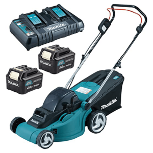Akku Rasenmäher 2 X 4 Ah Makita DLM380PM2 – 2in1, cm 38 Akku Rasenmäher 2 X 4 Ah Makita DLM380PM2 – 2in1, cm 38