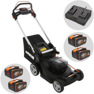 Akku-Rasenmäher mit Radantrieb WORX NITRO WG749E – 40V / 4Ah – 46 cm Schnittbreite Akku-Rasenmäher mit Radantrieb WORX NITRO WG749E – 40V / 4Ah – 46 cm Schnittbreite