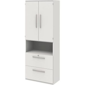 Aktenschrank BARI, 6 OH, 2 Türen, 2 Hängeregister, Zentralverriegelung, B 819 x T 430 x H 2174 mm, weiß Aktenschrank BARI, 6 OH, 2 Türen, 2 Hängeregister, Zentralverriegelung, B 819 x T 430 x H 2174 mm, weiß