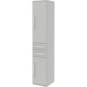 Aktenschrank BARI, 6 OH, 3 Böden, 2 Schübe, Türanschlag rechts, B 427 x T 430 x H 2174 mm, hellgrau/hellgrau/Alu Aktenschrank BARI, 6 OH, 3 Böden, 2 Schübe, Türanschlag rechts, B 427 x T 430 x H 2174 mm, hellgrau/hellgrau/Alu