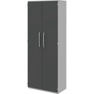 Aktenschrank BARI, 6 OH, 5 Böden, Schloss, B 819 x T 430 x H 2174 mm, hellgrau/anthrazit Aktenschrank BARI, 6 OH, 5 Böden, Schloss, B 819 x T 430 x H 2174 mm, hellgrau/anthrazit