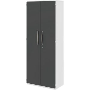 Aktenschrank BARI, 6 OH, 5 Böden, Schloss, B 819 x T 430 x H 2174 mm, weiß/anthrazit Aktenschrank BARI, 6 OH, 5 Böden, Schloss, B 819 x T 430 x H 2174 mm, weiß/anthrazit