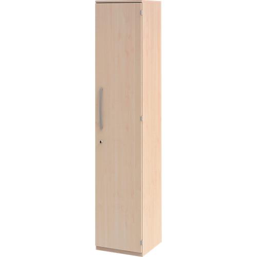Aktenschrank BARI, 6 Ordnerhöhen, 5 Böden, Schloss, Türanschlag rechts, B 427 x T 430 x H 2174 mm, Ahorn-Dekor