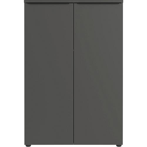 Aktenschrank Porto, 2 Türen und 2 Einlegeböden, 3 OH, B 810 x T 400 x H 1200 mm, graphit