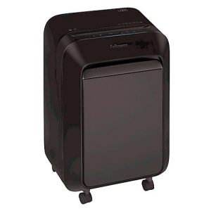 Aktenvernichter Fellowes® Microshred LX 211, Mikropartikelschnitt 2 x 12 mm, P-5, 23 l, 15 Blatt Schnittleistung, mit Rollen, schwarz Aktenvernichter Fellowes® Microshred LX 211, Mikropartikelschnitt 2 x 12 mm, P-5, 23 l, 15 Blatt Schnittleistung, mit Rollen, schwarz