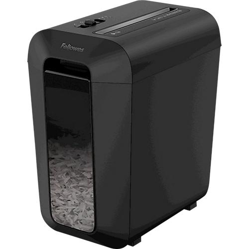 Aktenvernichter Fellowes® Powershred LX 65, Partikelschnitt 4 x 40 mm, P-4, 22 l, 10 Blatt Schnittleistung, schwarz