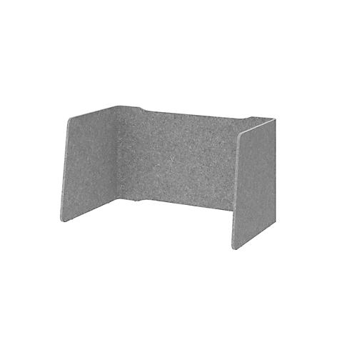Akustik-Trennwand, für 1200 mm breite Schreibtische, Schallabsorberklasse C, Kabelführung, B 1140 x T 650 x H 605 mm, Schallschutzvlies, grau-meliert