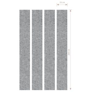 Akustik-Wandelemente, 4 Stück, Schallabsorberklasse C, Befestigung mit Magnetstreifen, B 250 x H 2000 mm, Vlies, grau-meliert Akustik-Wandelemente, 4 Stück, Schallabsorberklasse C, Befestigung mit Magnetstreifen, B 250 x H 2000 mm, Vlies, grau-meliert