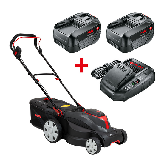AL-KO 38.1 Li Easy - Rasenmäher - Schnittbreite 37 cm - 2 x 18V/4,0 Ah