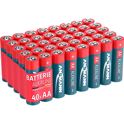 Alkaline Batterien Ansmann, Mignon AA, 7 Jahre Lebensdauer, 40 Stück