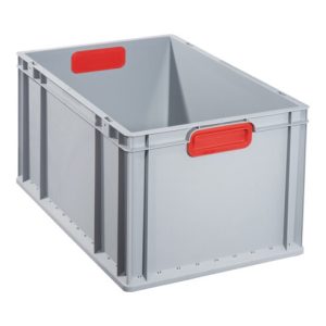 Allit Transportstapelbehälter L600xB400xH320mm grau PP geschlossener Griff rot Allit Transportstapelbehälter L600xB400xH320mm grau PP geschlossener Griff rot