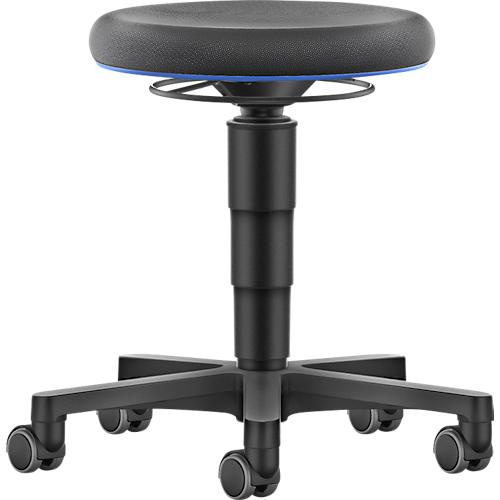 Allround Hocker Bimos, höhenverstellbar, Doppelrollen, Supertec, Farbring blau