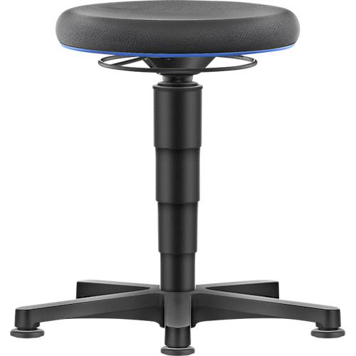 Allround Hocker Bimos, sitzhöhenverstellbar 450-650 mm, mit Gleiter, Supertec-Bezug, schnitt- & rutschfest, mit Mikropanzerung, Farbring blau