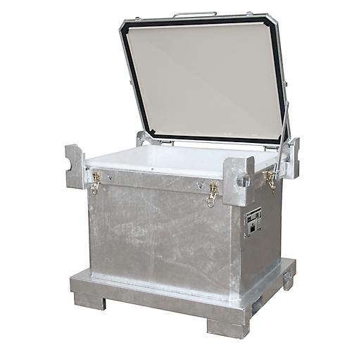 Altbatterie-Container BAUER SAP 600 K, Stahlblech, feuerverzinkt, abschließbar, stapelbar, B 1200 x T 1000 x H 1055 mm