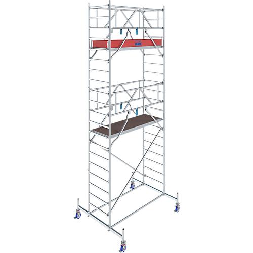 Alu-Fahrgerüst KRAUSE Serie 10, 200 kg/m², TÜV-geprüft, höhenverstellbare Rollen, L 2000 x B 750 x H 6400 mm