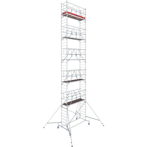 Alu-Fahrgerüst KRAUSE Serie 10, 200 kg/m², TÜV-geprüft, höhenverstellbare Rollen, L 2500 x B 750 x H 12400 mm
