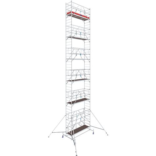 Alu-Fahrgerüst KRAUSE Serie 10, 200 kg/m², TÜV-geprüft, höhenverstellbare Rollen, L 2500 x B 750 x H 13400 mm